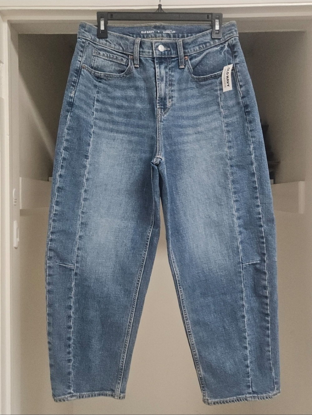 OLD NAVY HIGH-RISE BARREL LEG JEANS 8 - Picture 4 of 10